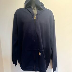 Carhartt Blue Zip Up Hoodie. Size 2XL